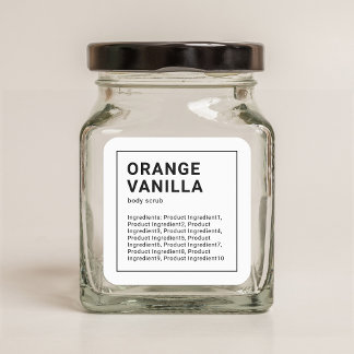 Modern Minimalist Black Border Ingredients Label