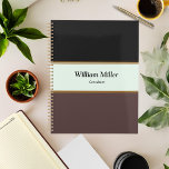 Modern Minimalist Black Brown Stripes Planner<br><div class="desc">This Planner is designed with a professional minimalistic look,  features black and green stripes with a touch of elegant borders.</div>