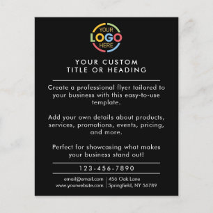 Modern Minimalist Black Business Logo Promotional Flyer