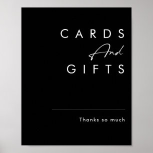 Modern Minimalist   Black Cards and Gifts Sign