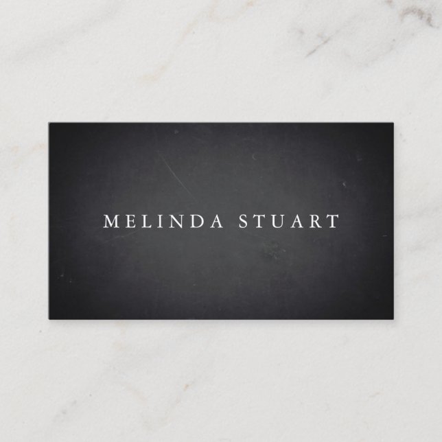 Modern Minimalist Black Chalkboard Business Card (Front)