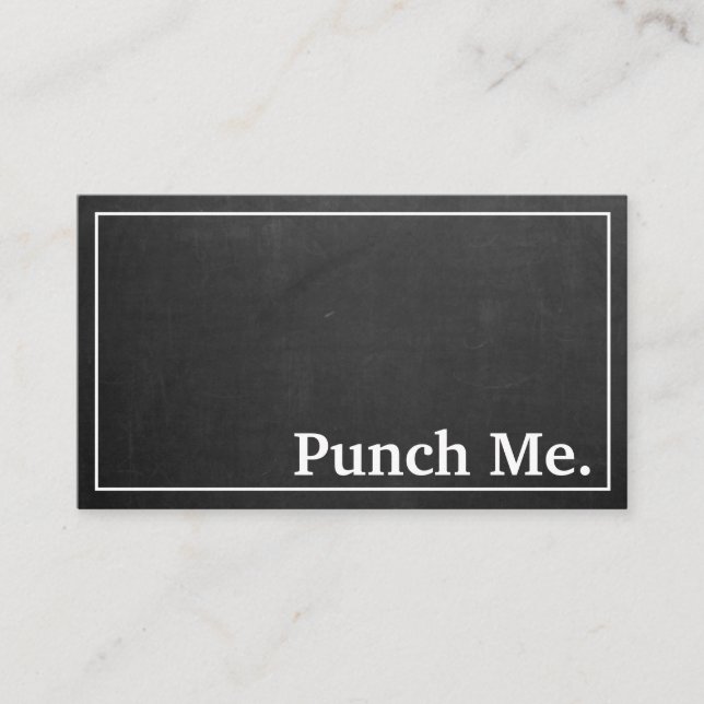 Modern Minimalist Black Chalkboard Loyalty Card (Front)