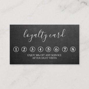 Modern Minimalist Black Chalkboard Loyalty Card