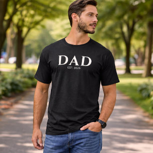 Modern Minimalist Black Dad Established  T-Shirt