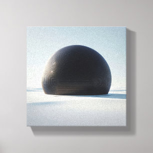 Modern Minimalist Black Dome Art - Abstract Futuri Canvas Print