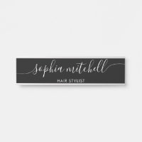 Modern Minimalist Black Door Sign