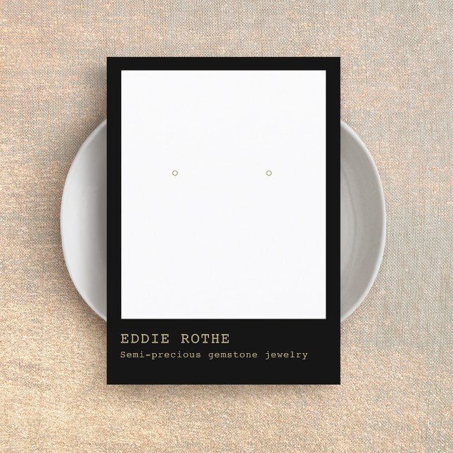 Modern Minimalist Black Earring Jewellery  Display Business Card (Creator Uploaded)