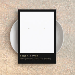 Modern Minimalist Black Earring Jewellery  Display Business Card