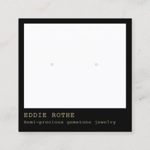 Modern Minimalist Black Earring Jewellery Display Square Business Card
