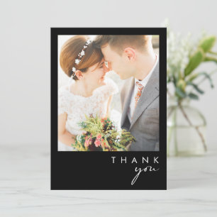 Modern Minimalist   Black Flat Photo Thank You Card