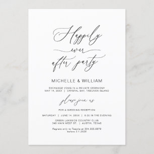 Modern Minimalist, Black font, Wedding Elopement Invitation