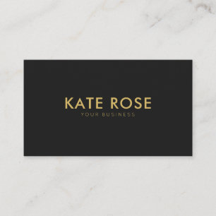 Modern Minimalist Black Gold Business Card