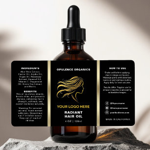 Modern Minimalist Black Gold Cosmetic Bottle