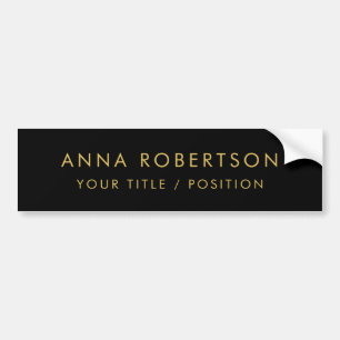 Modern Minimalist Black Gold Professional Trendy Bumper Sticker
