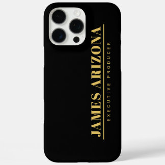 Modern Minimalist Black Gold Professional Trendy iPhone 16 Pro Max Case