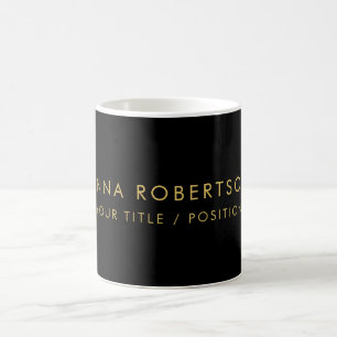 Modern Minimalist Black Gold Professional Trendy Coffee Mug