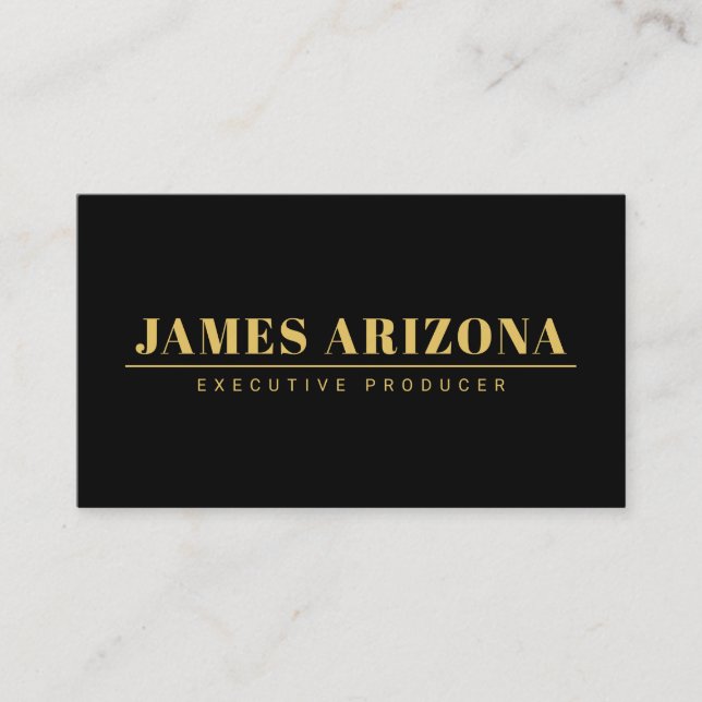 Modern Minimalist Black Gold Professional Trendy Enclosure Card (Front)