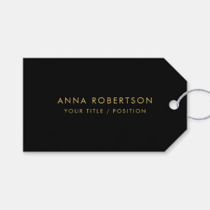 Modern Minimalist Black Gold Professional Trendy Gift Tags