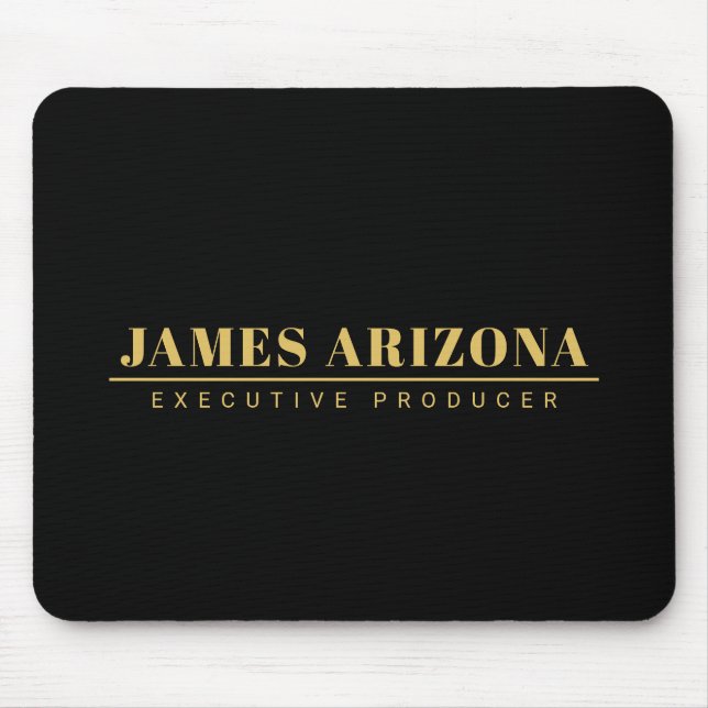 Modern Minimalist Black Gold Professional Trendy Mouse Mat (Front)