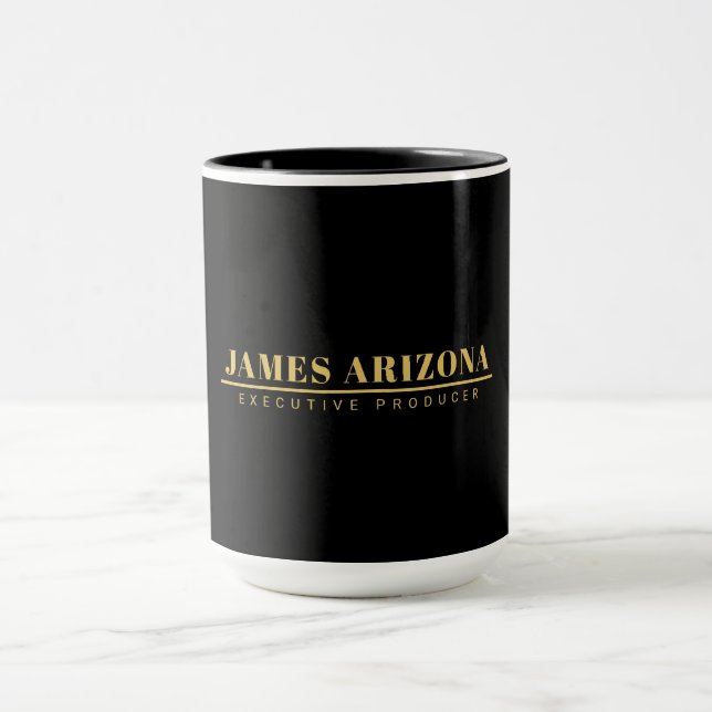 Modern Minimalist Black Gold Professional Trendy Mug (Center)