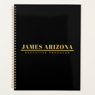 Modern Minimalist Black Gold Professional Trendy Planner