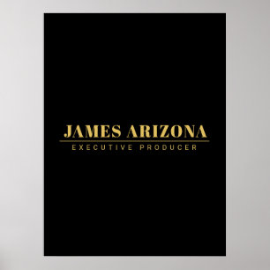 Modern Minimalist Black Gold Professional Trendy Poster