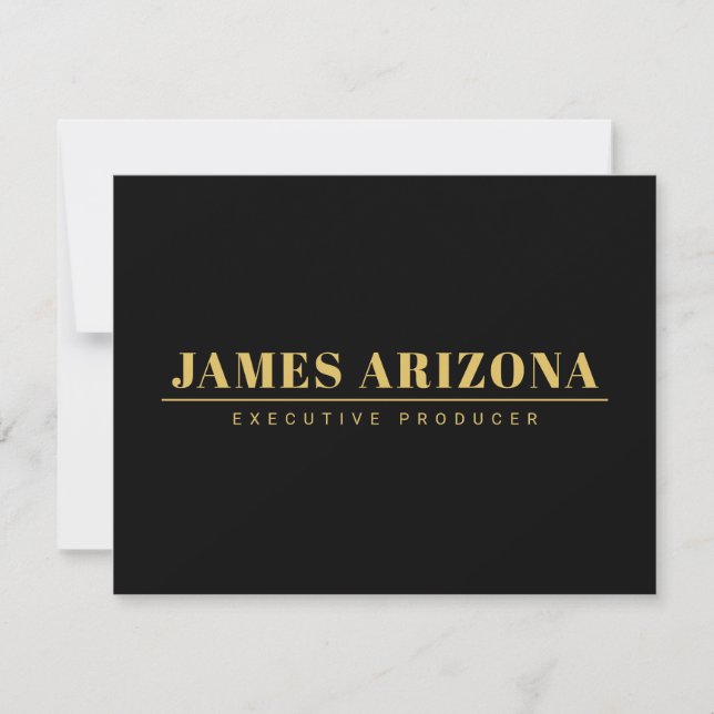 Modern Minimalist Black Gold Professional Trendy RSVP Card (Front)