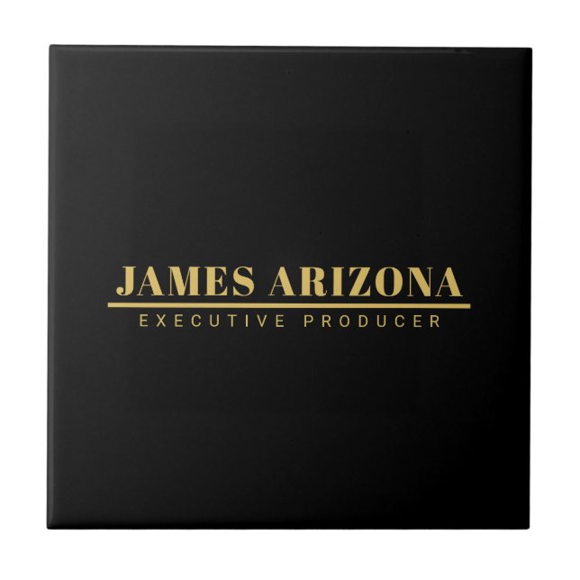 Modern Minimalist Black Gold Professional Trendy Tile (Front)