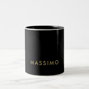 Modern Minimalist Black Gold Professional Trendy Two-Tone Coffee Mug