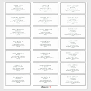 Modern Minimalist Black Green Guest Address Labels