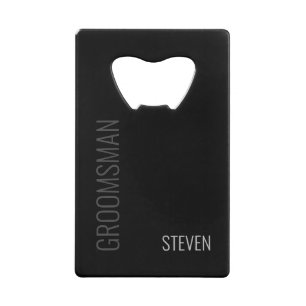 Modern Minimalist Black Groomsman Personalised