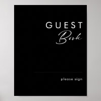 Modern Minimalist | Black Guest Book Sign