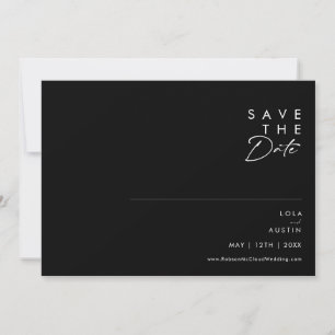 Modern Minimalist Black Horizontal Save The Date