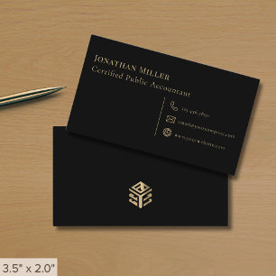 Modern Minimalist Black Logo Business Card