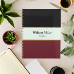 Modern Minimalist Black Maroon Stripes Planner<br><div class="desc">This Planner is designed with a professional minimalistic look,  features black and green stripes with a touch of elegant borders.</div>