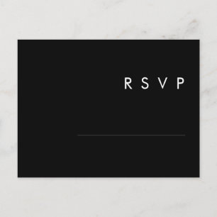 Modern Minimalist Black Menu Choice RSVP Postcard