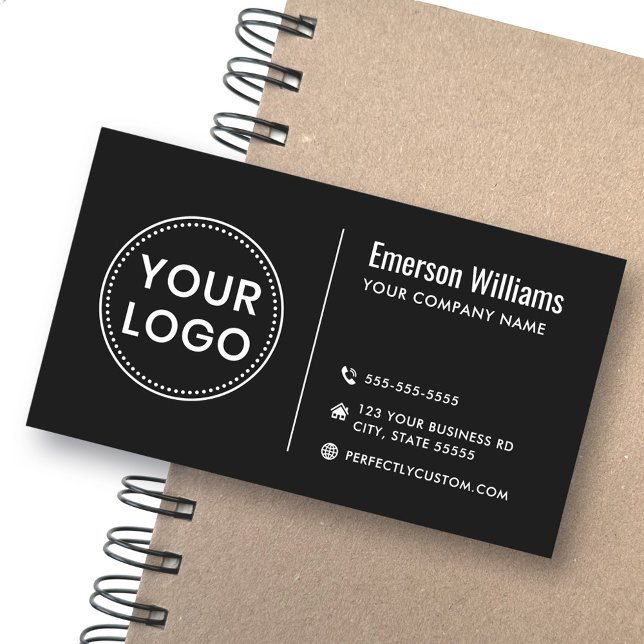 Modern minimalist black or any colour custom logo business card (Creator Uploaded)