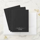 Modern Minimalist Black Pocket Folder 