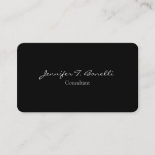Modern Minimalist Black Professional Plain Unique Business Card