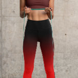 Modern Minimalist Black Red Gradient Capri Leggings<br><div class="desc">Black and pure red gradient design.
Trendy ombre for her yoga high waisted capri style leggings.
Fashionable gift for your favourite fashionista.
Shades of black and red.
This graphic image transfers nicely to many gifts.</div>