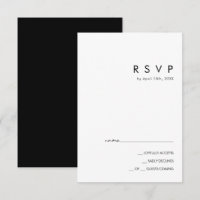 Modern Minimalist | Black RSVP Card