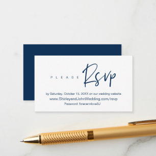Modern Minimalist, Black Script, Online RSVP Enclo Enclosure Card
