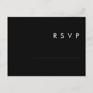 Modern Minimalist Black Song Request RSVP Postcard