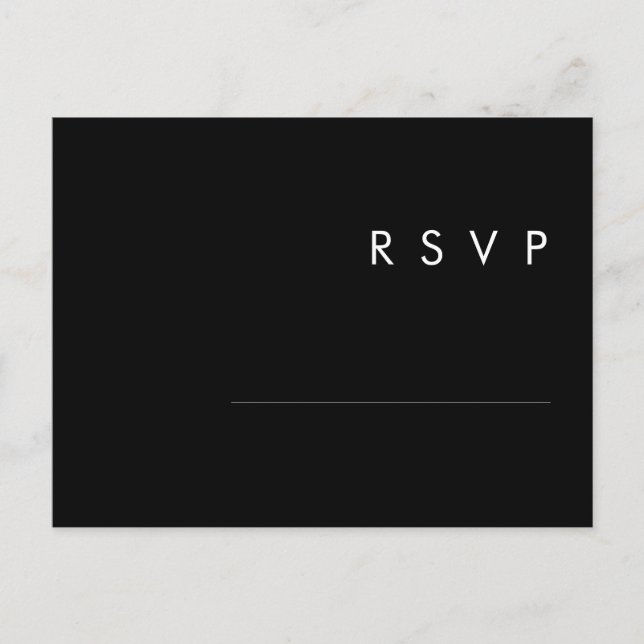 Modern Minimalist Black Song Request RSVP Postcard (Front)