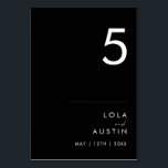 Modern Minimalist | Black Table Number<br><div class="desc">This modern minimalist | black table number is perfect for your classy boho wedding. Its simple, unique abstract design accompanied by a contemporary minimal script and a black and white colour palette gives this product a feel of elegant formal luxury while staying simplistic, chic bohemian. Keep it as is, or...</div>