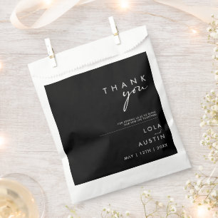 Modern Minimalist   Black Thank You Favour Bag