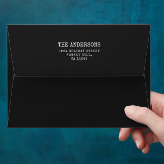 Modern Minimalist Black Typewriter Christmas Envelope