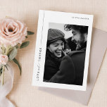 Modern Minimalist Black Typography Photo Wedding Thank You Card<br><div class="desc">Express your gratitude with our Modern Minimalist Black Typography Photo Wedding Thank You Card. These elegant cards feature a minimalist,  ultra modern design with a couples photo. Click the edit button to personalise this design to fit your needs.</div>