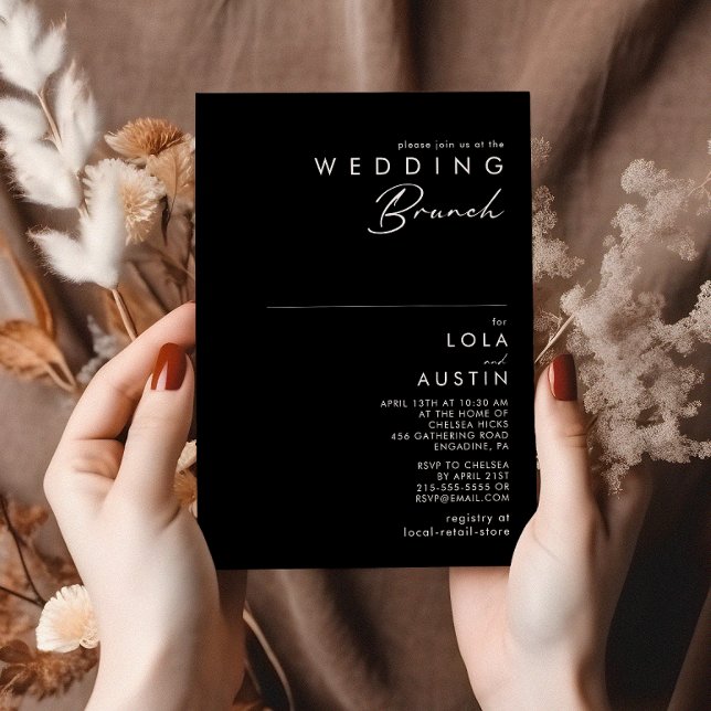 Modern Minimalist | Black Wedding Brunch Invitation (Creator Uploaded)