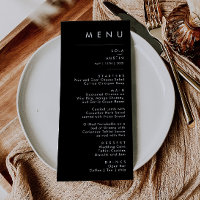Modern Minimalist | Black Wedding Dinner Menu